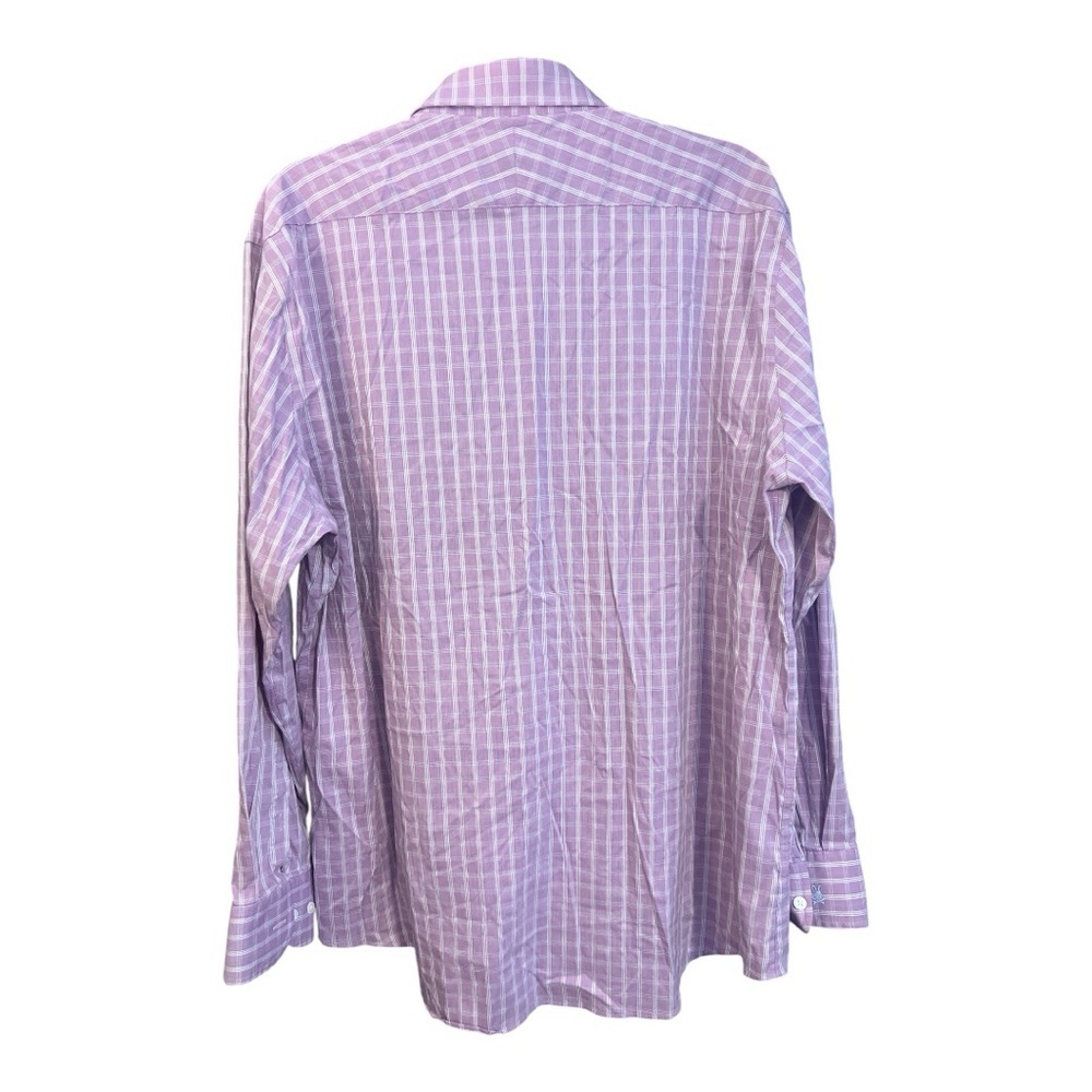 Psycho Bunny Purple/White Plaid Button Down Top Logo On Sleeve Modern Fit SE1 - Picture 3 of 6